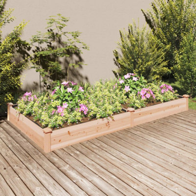 Berkfield Garden Raised Bed With Liner 240X120X25 Cm Solid Wood Fir - image 1