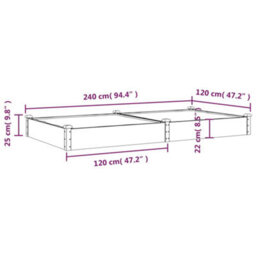Berkfield Garden Raised Bed With Liner 240X120X25 Cm Solid Wood Fir - thumbnail 8