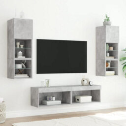Walplus Tv Cabinet With Led Lights Concrete Grey 60X30X30 Cm - thumbnail 4