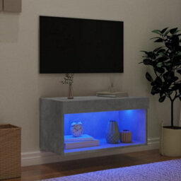Walplus Tv Cabinet With Led Lights Concrete Grey 60X30X30 Cm - thumbnail 3