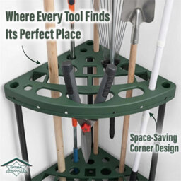 Garden Corner Tool Storage Caddy Shed Equipment Holder Stand Organizer Weed Rack - thumbnail 4