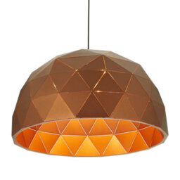 Orsina Large Coffee Dome Pendant Light, Geometric Iron Ceiling Light With Gold Interior, Light For Dining Room - thumbnail 5