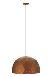 Orsina Large Coffee Dome Pendant Light, Geometric Iron Ceiling Light With Gold Interior, Light For Dining Room