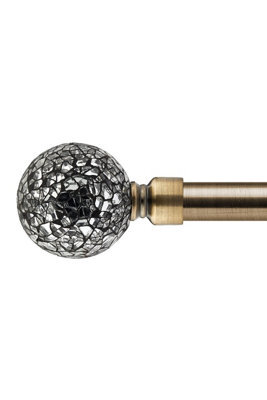 Unknown 16-19mm Mirrored Extendable Eyelet Metal Curtain Pole Set Brass 160-300Cm - image 1