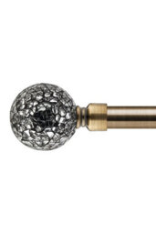 Unknown 16-19mm Mirrored Extendable Eyelet Metal Curtain Pole Set Brass 160-300Cm - thumbnail 1
