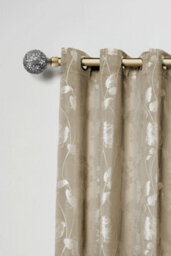 Unknown 16-19mm Mirrored Extendable Eyelet Metal Curtain Pole Set Brass 160-300Cm - thumbnail 2