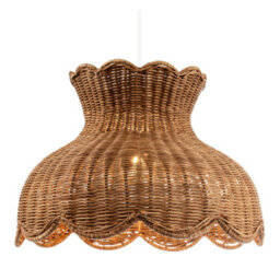 Happy Homewares Dark Brown Woven Rattan Pendant Light Shade In Vase Inspired Shape - thumbnail 2