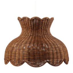 Happy Homewares Dark Brown Woven Rattan Pendant Light Shade In Vase Inspired Shape - thumbnail 4
