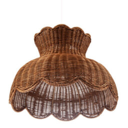 Happy Homewares Dark Brown Woven Rattan Pendant Light Shade In Vase Inspired Shape - thumbnail 5