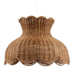 Happy Homewares Dark Brown Woven Rattan Pendant Light Shade In Vase Inspired Shape - thumbnail 1