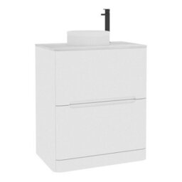 Royal Bathrooms Venice 700mm Gloss White Freestanding Bathroom Countertop Vanity Unit 2 Drawer With Round Basin - thumbnail 7