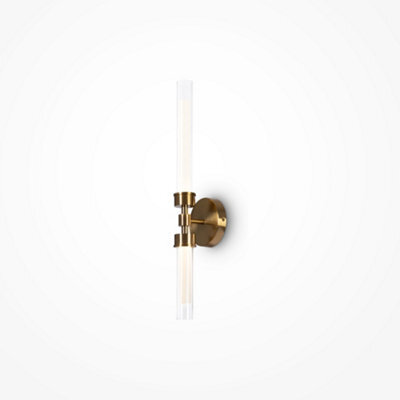 Luminosa Lighting Luminosa Maytoni Stelo Modern 2 Light Integrated Led Wall Lamp Brass 3000K - image 1