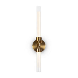 Luminosa Lighting Luminosa Maytoni Stelo Modern 2 Light Integrated Led Wall Lamp Brass 3000K - thumbnail 4
