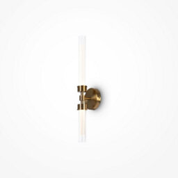 Luminosa Lighting Luminosa Maytoni Stelo Modern 2 Light Integrated Led Wall Lamp Brass 3000K - thumbnail 1