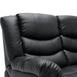 More4Homes Seattle Manual Recliner Bonded Leather 1+2+3 Seater Sofa Set (Black) - thumbnail 9
