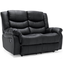 More4Homes Seattle Manual Recliner Bonded Leather 1+2+3 Seater Sofa Set (Black) - thumbnail 4