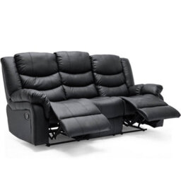 More4Homes Seattle Manual Recliner Bonded Leather 1+2+3 Seater Sofa Set (Black) - thumbnail 3