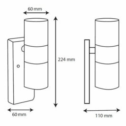 Auraglow Dusk Till Dawn Sensor Stainless Steel Up & Down Outdoor Wall Light - Avebury - Cool White - thumbnail 5