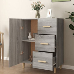 Berkfield Elegant Sideboard Grey Sonoma 69.5X34X90 Cm Engineered Wood - thumbnail 3