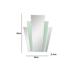 Melody Maison Art Deco Green Glass Fan Wall Mirror - 50Cm X 40Cm - thumbnail 9