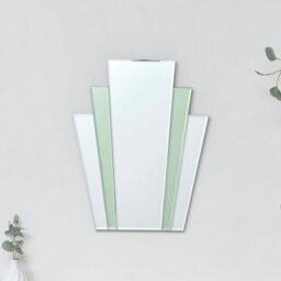 Melody Maison Art Deco Green Glass Fan Wall Mirror - 50Cm X 40Cm - thumbnail 7