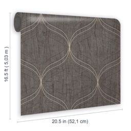 Boutique Optical Grey Bronze Effect Geometric Textured Wallpaper - thumbnail 5