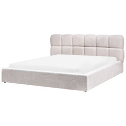 Beliani Ottoman Bed Boucle Baston 180 X 200 Cm (Eu Super King) Light Beige - thumbnail 7