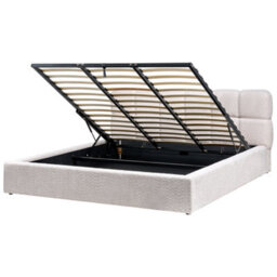Beliani Ottoman Bed Boucle Baston 180 X 200 Cm (Eu Super King) Light Beige - thumbnail 4