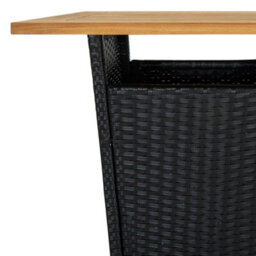 Berkfield Bar Table Black 60X60X110 Cm Poly Rattan And Solid Acacia Wood - thumbnail 5