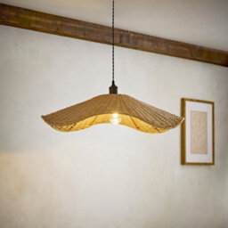Valuelights Loretta Large Natural Wicker Wave Easy Fit Pendant Light Shade - thumbnail 1