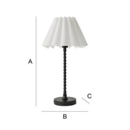 Valuelights Maeve White Scallop Pleated Tapered Shade Matte Black Bobbin Bobble Table Lamp - thumbnail 7