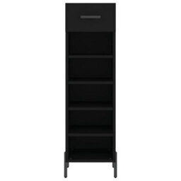 Berkfield Shoe Cabinet Black 30X35X105 Cm Engineered Wood - thumbnail 6