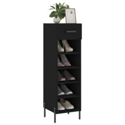 Berkfield Shoe Cabinet Black 30X35X105 Cm Engineered Wood - thumbnail 3