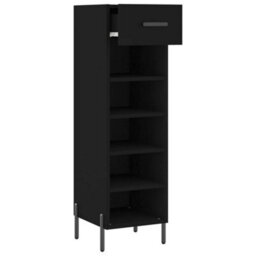Berkfield Shoe Cabinet Black 30X35X105 Cm Engineered Wood - thumbnail 5