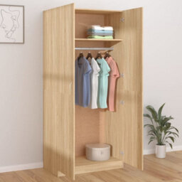 Berkfield Wardrobe Sonoma Oak 90X52X200 Cm Engineered Wood - thumbnail 3