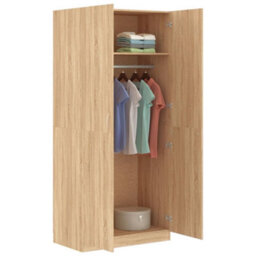 Berkfield Wardrobe Sonoma Oak 90X52X200 Cm Engineered Wood - thumbnail 4