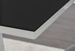 Furniturebox Giovani Rectangular 4 Seat White High Gloss Dining Table With Black Glass Top And Unique Halo Structural Plinth Base Design - thumbnail 3