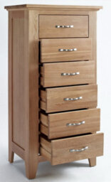 Hallowood Furniture Camberley Oak Tall Boy/wellington Chest Of 6 Drawers - thumbnail 6