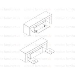 Tv Unit 160Cm Sideboard Cabinet Cupboard Tv Stand Living Room High Gloss Doors - White & Grey - thumbnail 6