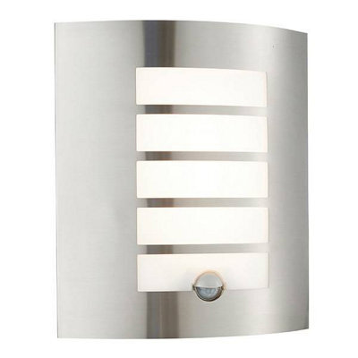Luminosa Lighting Luminosa Bianco Integrated Led Pir 1 Light Outdoor Wall Light Brushed Stainless Steel, Opal Polypropylene Ip44 - image 1