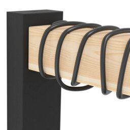 Eglo Townshend Black Metal & Natural Wood Wall Light - Vintage Industrial Style (D) 21.5Cm - thumbnail 5