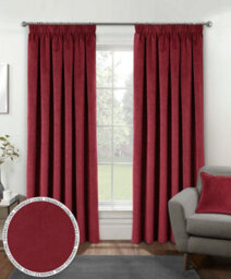 Luxury Enhanced Living Red Velvet, Supersoft, 100% Blackout, Thermal Curtains With Tape Top (Pair) - 66 X 54 Inch (168X137Cm)