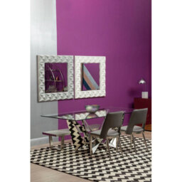 Orsina 3D Effect Wall Mirror With White High Gloss, Easy To Clean Bedroom Mirror, High-Quality Bathroom Mirror - thumbnail 3