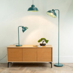 Valuelights Morris Teal Metal Hanging Pendant Ceiling Light Fitting For Living Room Kitchen - thumbnail 7