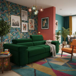 Torezio Sofa 2 Two Seater With Adjustable Headrests Chipboard Wooden Frame 198X102X70 90Cm Green - thumbnail 2