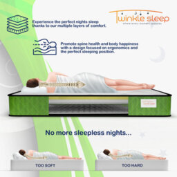 Bedz Online Twinkle Sleep Kids Coil Mattress, Medium Firm, Green Side, 5Ft King (200X150 Cm) - thumbnail 5
