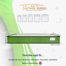 Bedz Online Twinkle Sleep Kids Coil Mattress, Medium Firm, Green Side, 5Ft King (200X150 Cm) - thumbnail 2