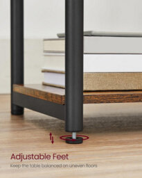 Songmics Side Table, Slim Charging Station With Usb Ports And Outlets For Living Space, Rustic Brown And Black - thumbnail 8