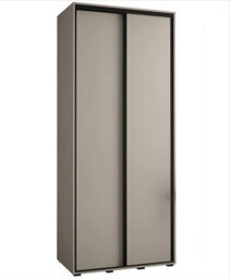 Arte Dakota I Sleek Cashmere & Black Sliding Door Wardrobe 1200mm H2350mm D600mm With Two Hanging Rails And Six Shelves - thumbnail 1