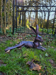 Inspirational Gifting Laying Hare Garden Sculpture Cast Aluminium Ornament - thumbnail 7